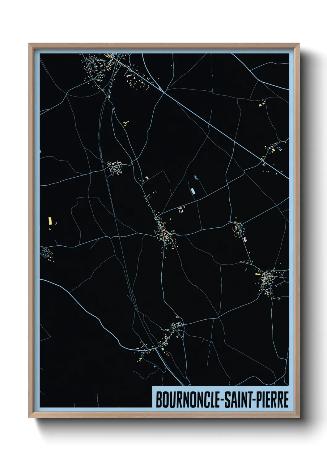 Une affiche de carte sur Bournoncle-Saint-Pierre