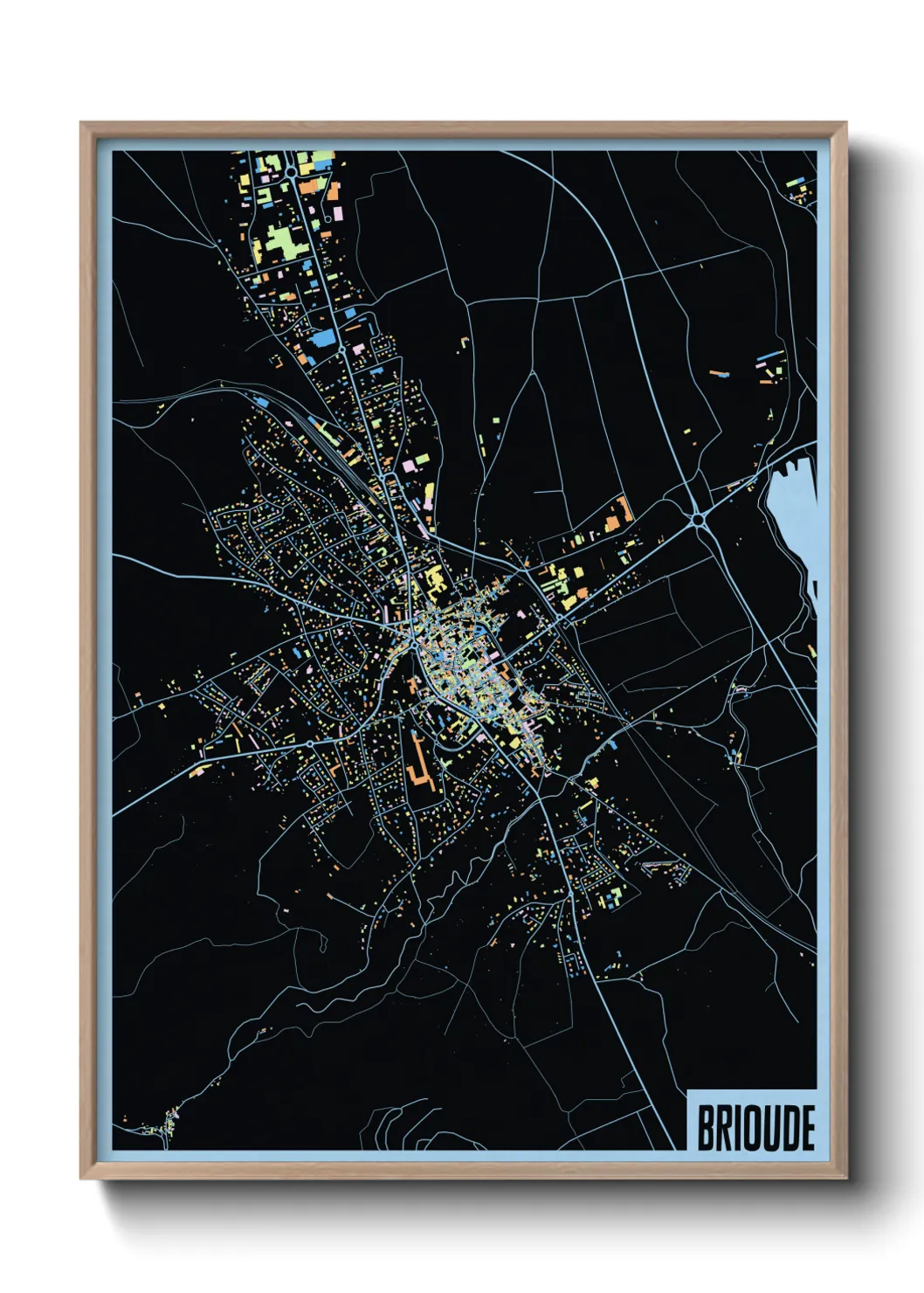Une affiche de carte sur Brioude