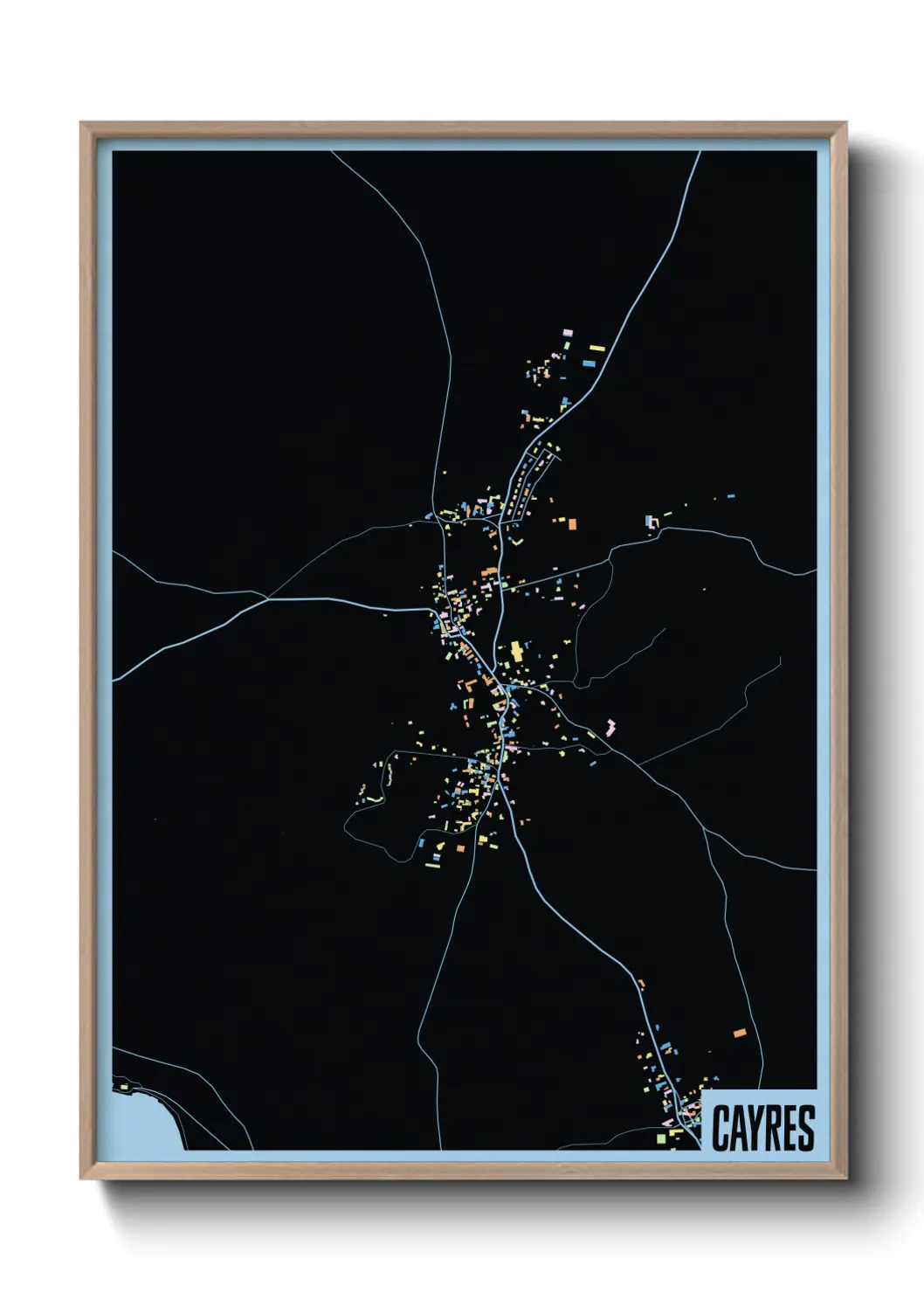 Une affiche de carte sur Cayres