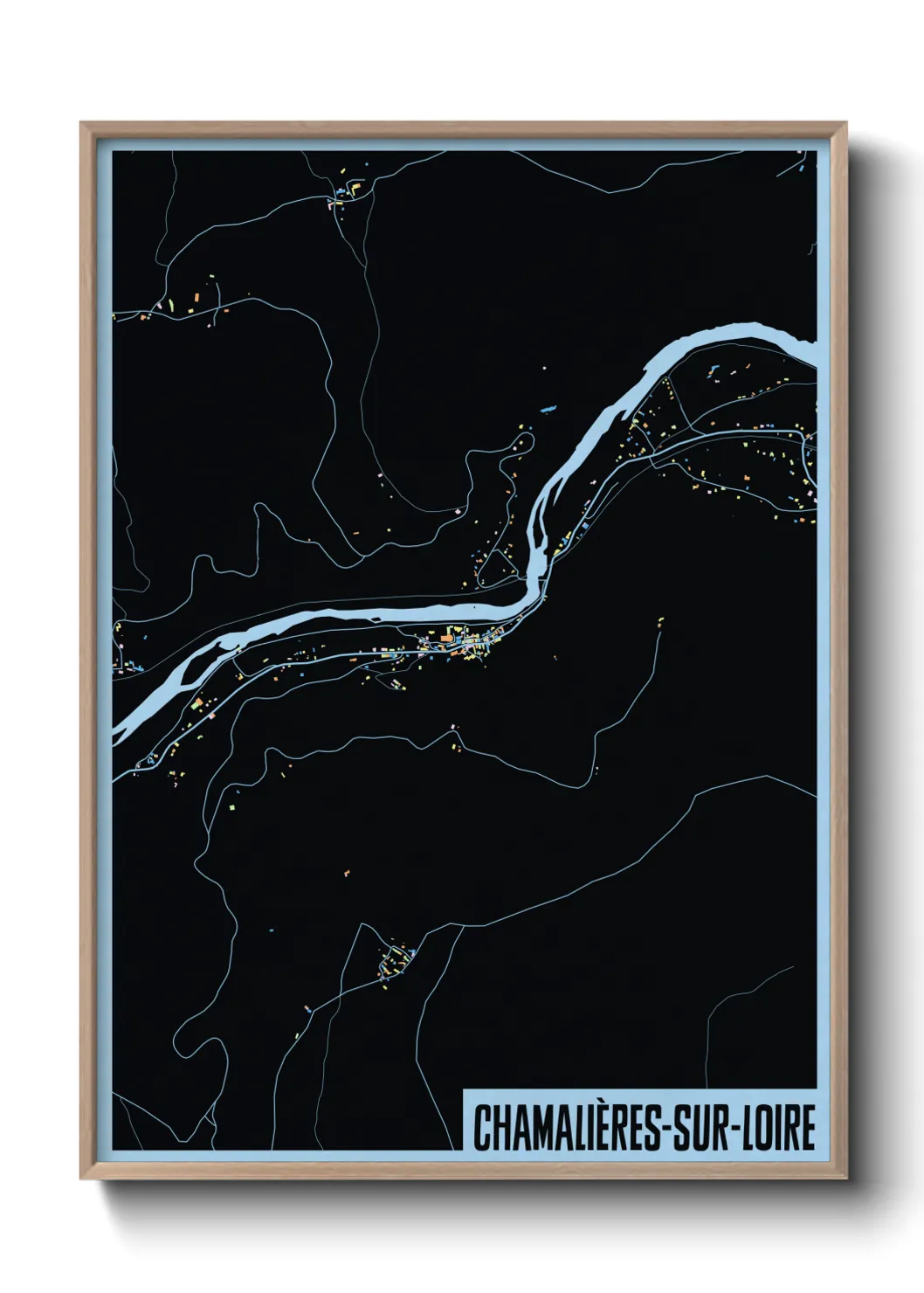 Une affiche de carte sur Chamalières-sur-Loire