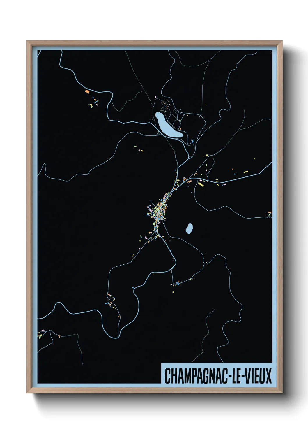 Une affiche de carte sur Champagnac-le-Vieux