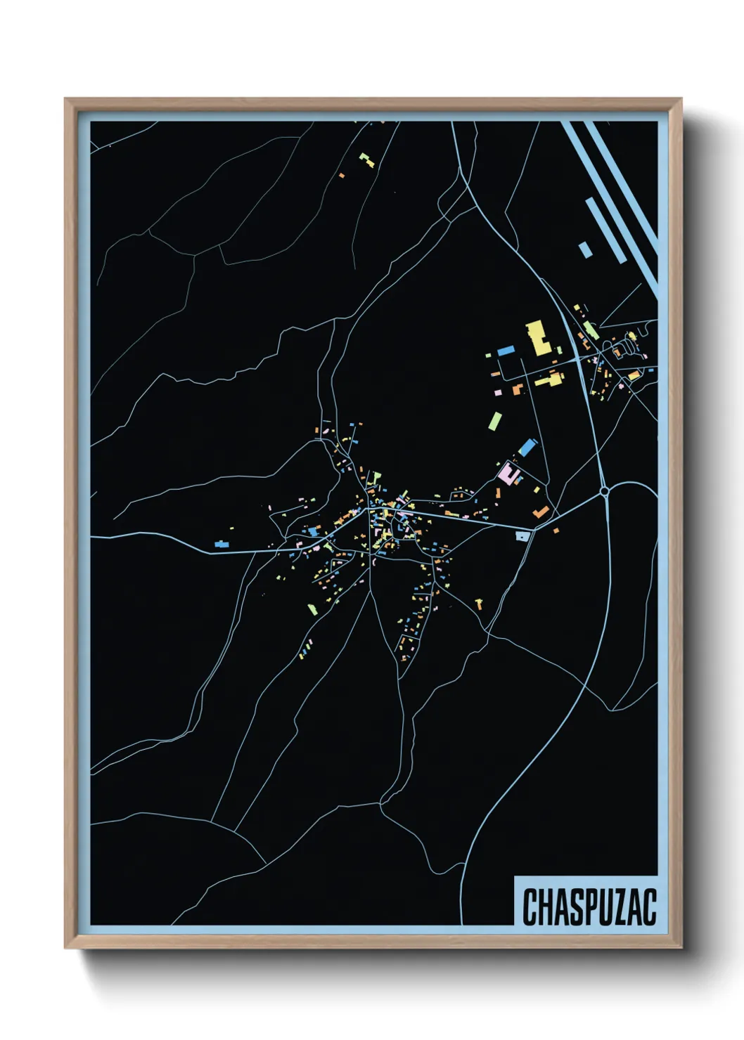 Une affiche de carte sur Chaspuzac