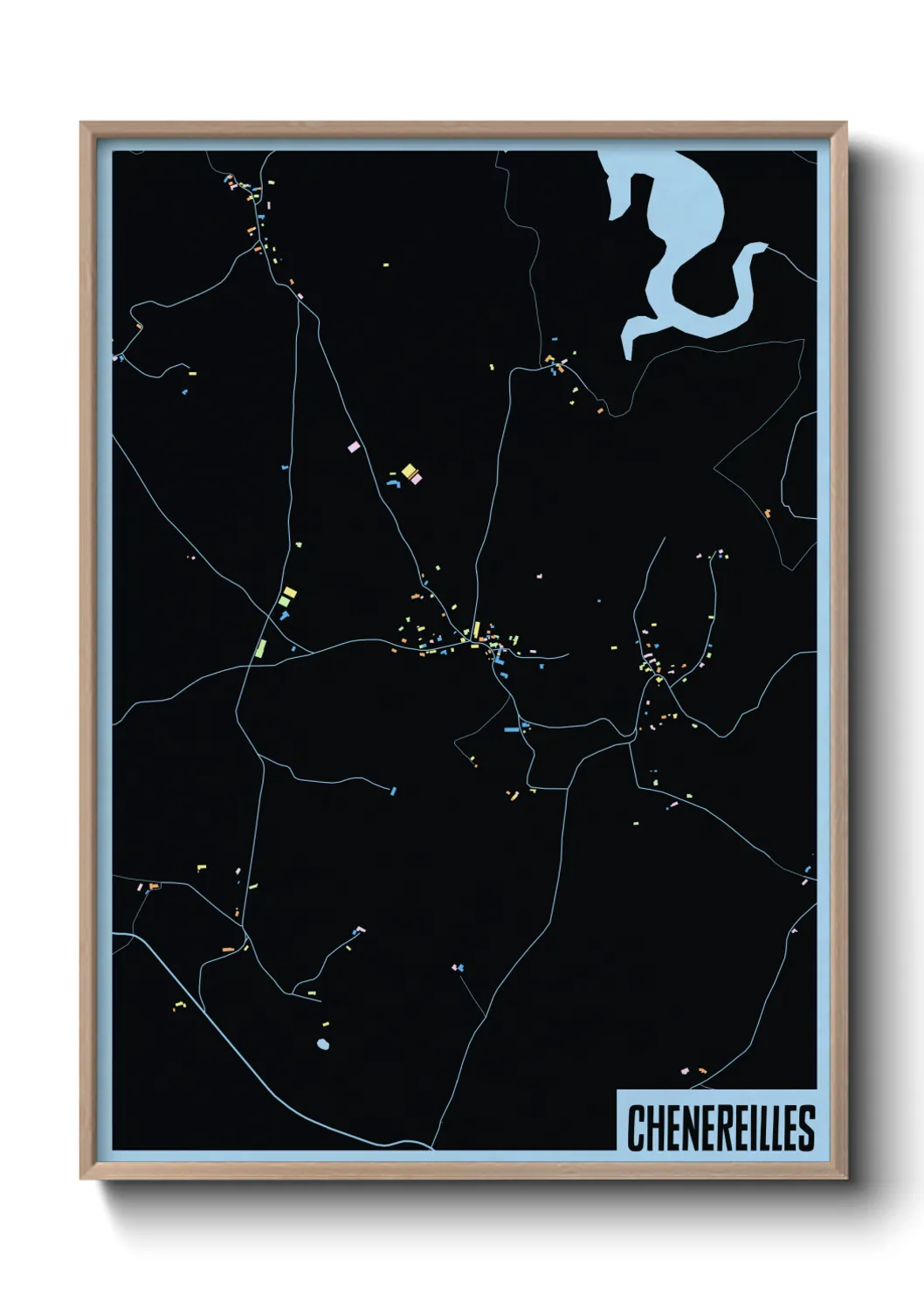 Une affiche de carte sur Chenereilles