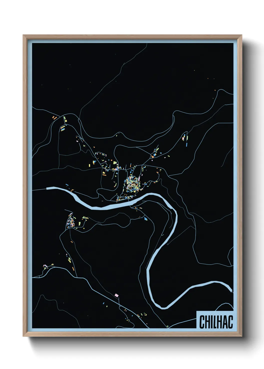 Une affiche de carte sur Chilhac