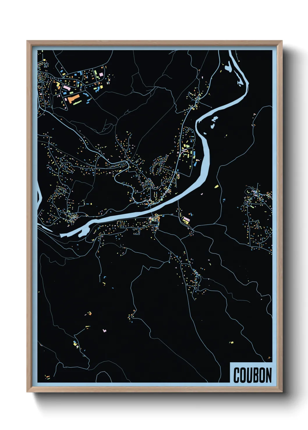 Une affiche de carte sur Coubon