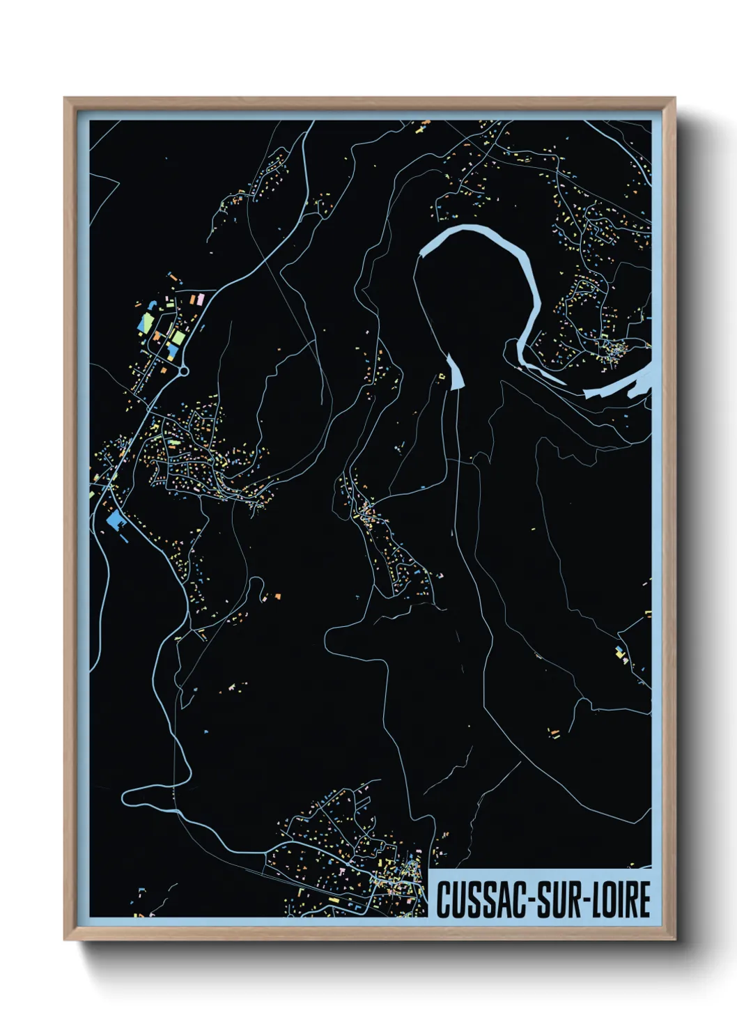 Une affiche de carte sur Cussac-sur-Loire