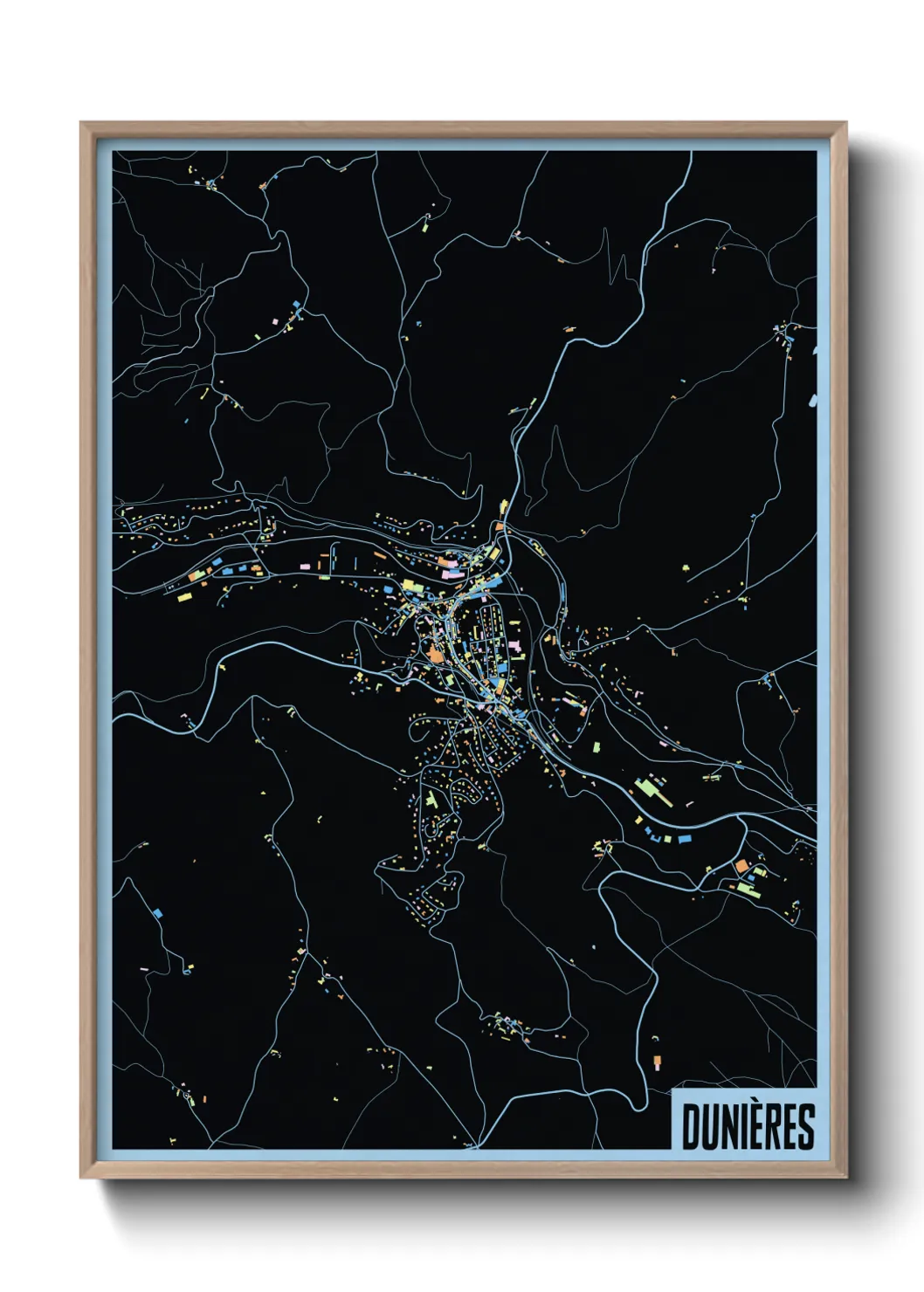 Une affiche de carte sur Dunières