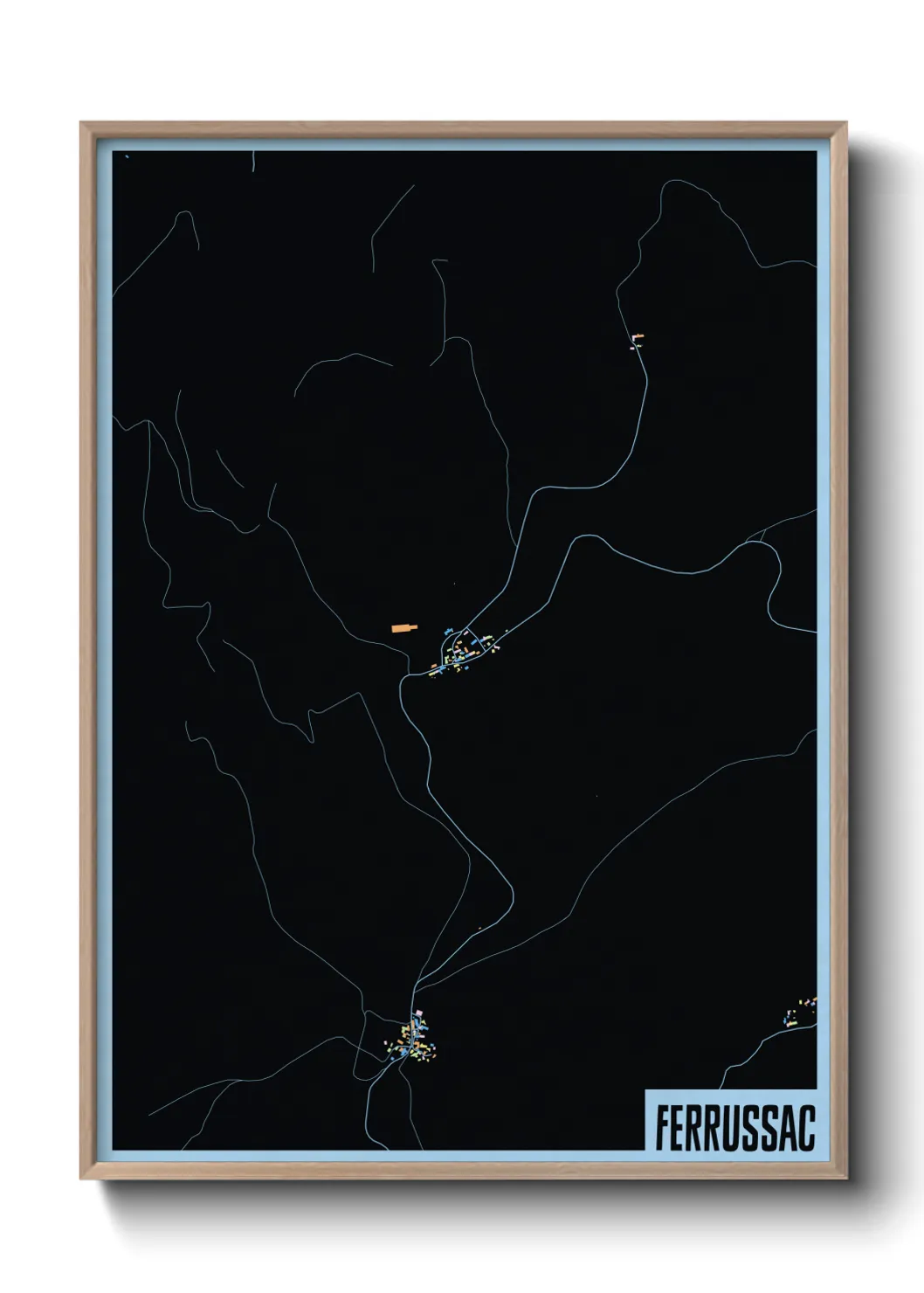 Une affiche de carte sur Ferrussac