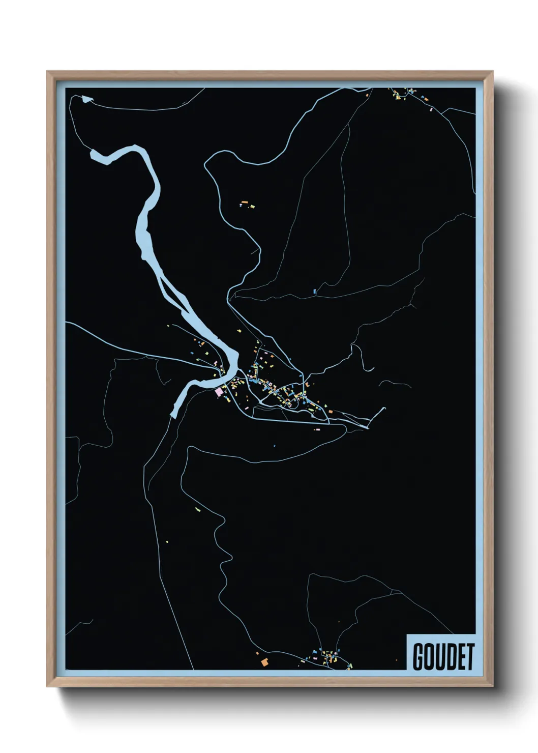 Une affiche de carte sur Goudet