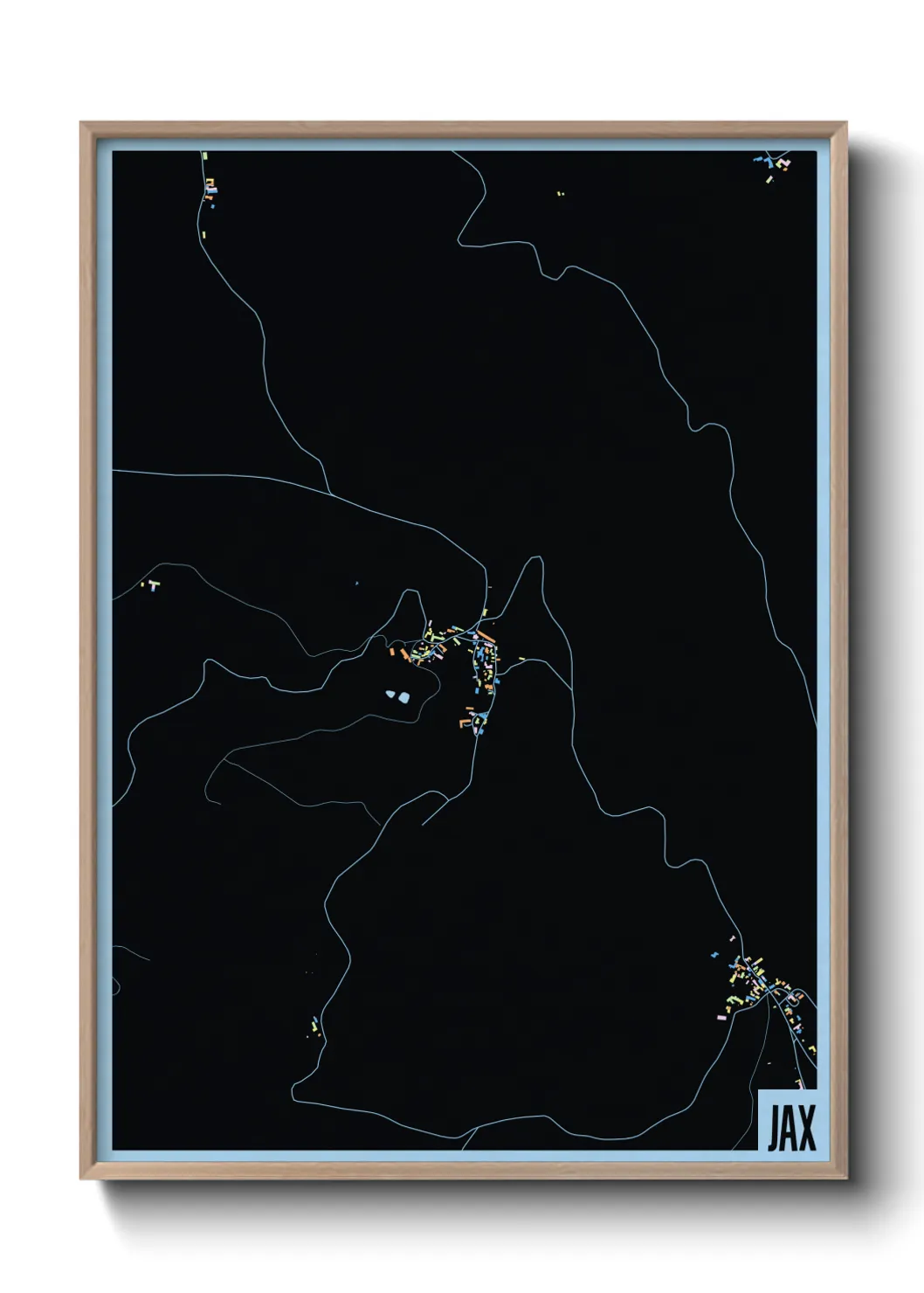 Une affiche de carte sur Jax