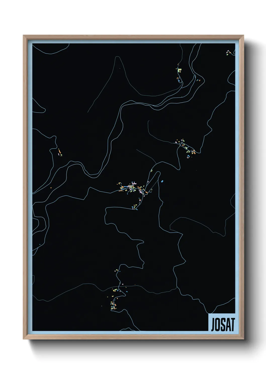 Une affiche de carte sur Josat