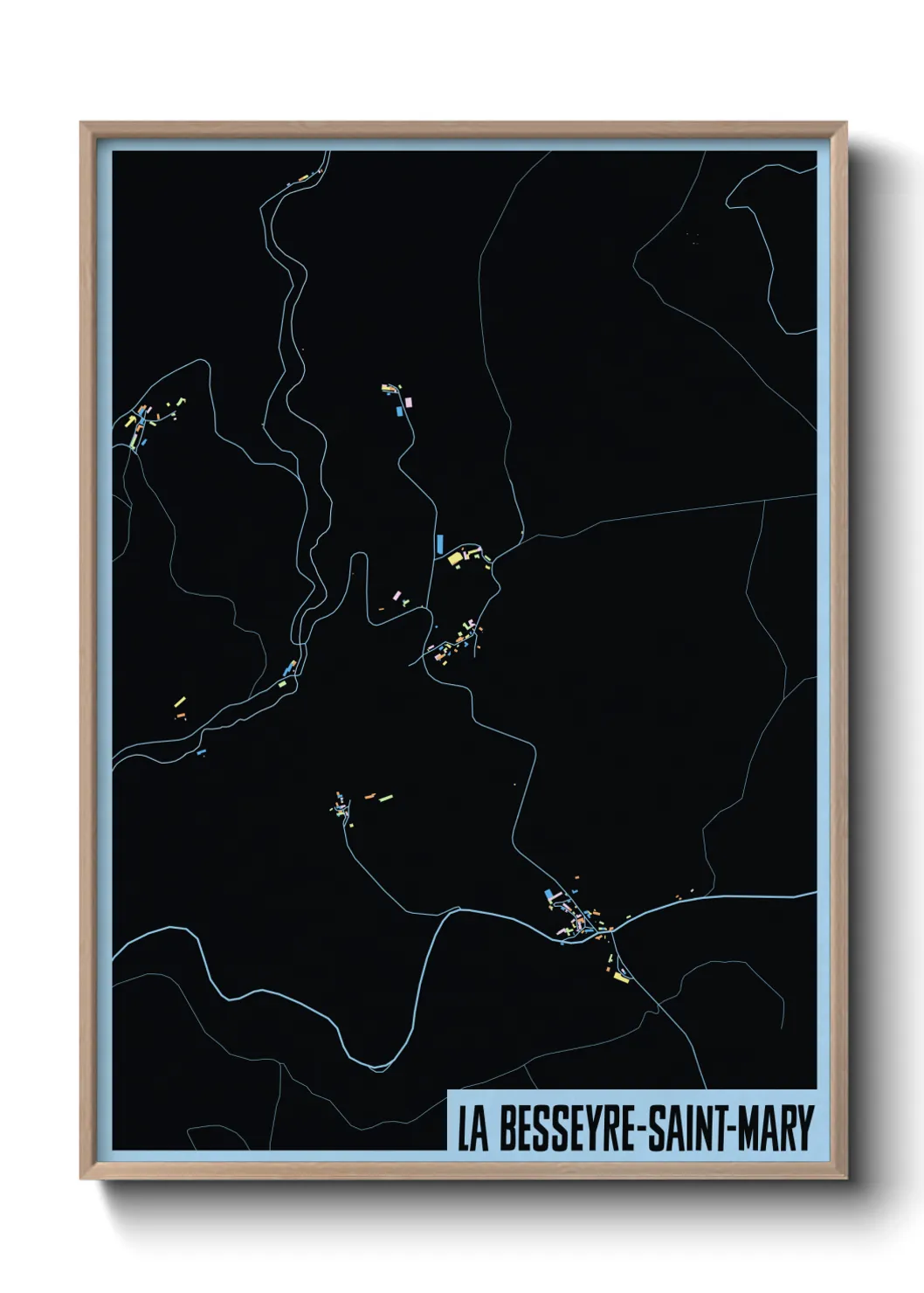 Une affiche de carte sur La Besseyre-Saint-Mary