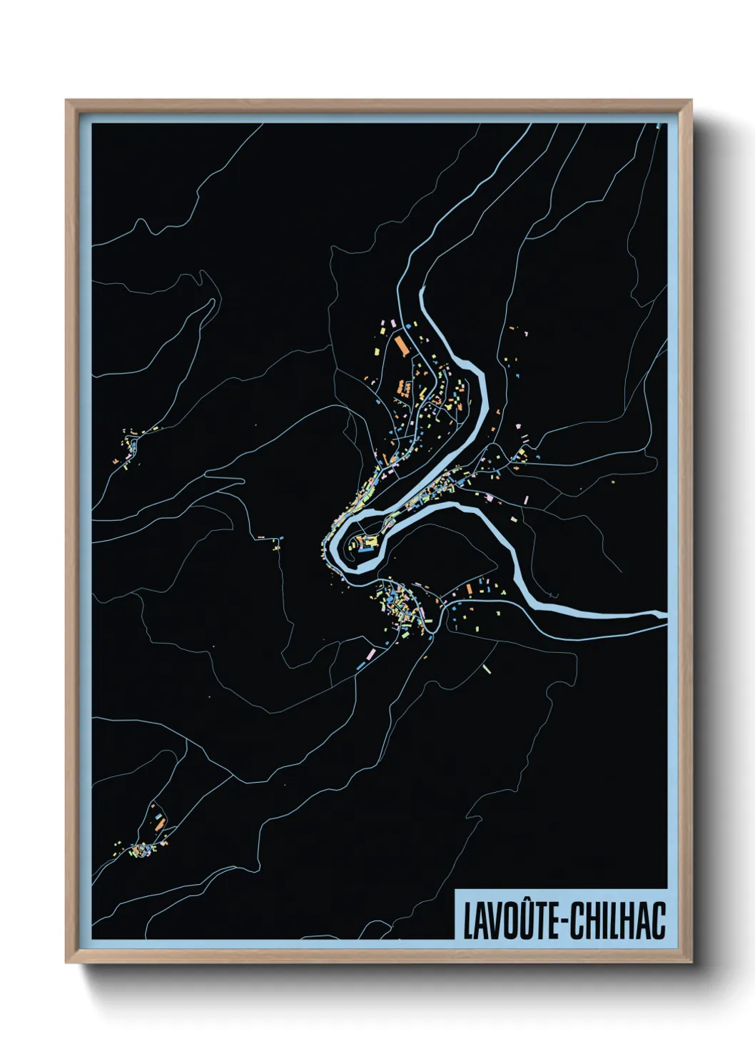 Une affiche de carte sur Lavoûte-Chilhac