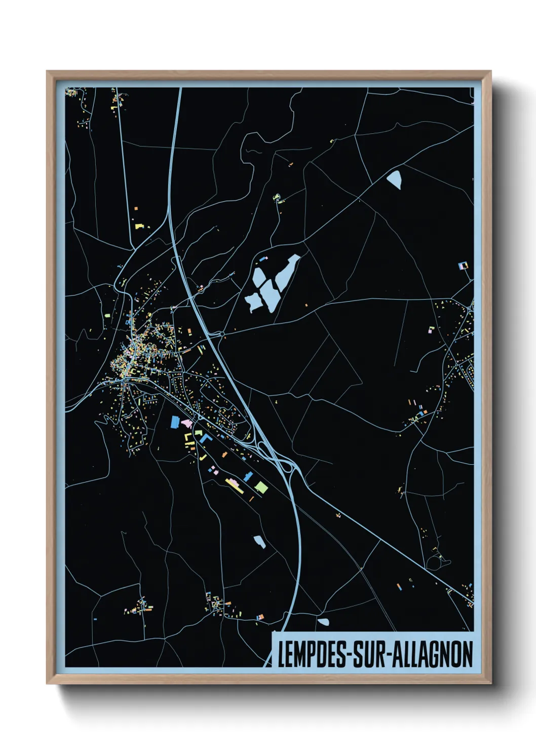 Une affiche de carte sur Lempdes-sur-Allagnon