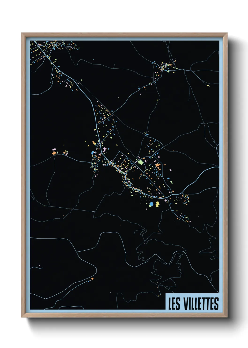 Une affiche de carte sur Les Villettes