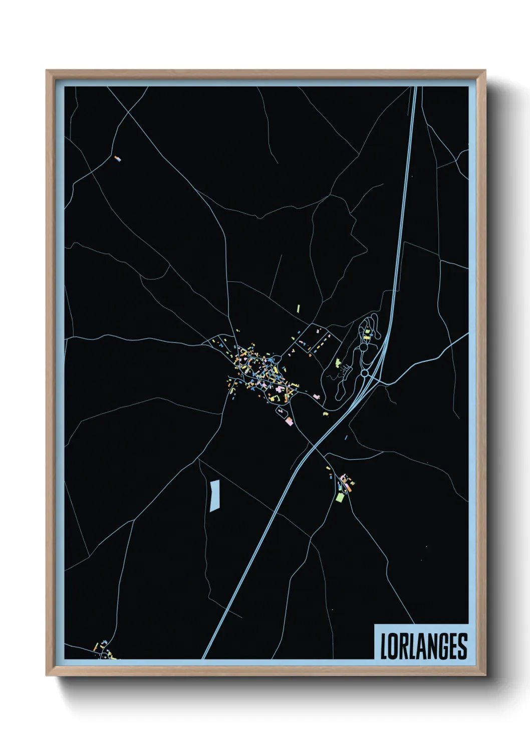 Une affiche de carte sur Lorlanges