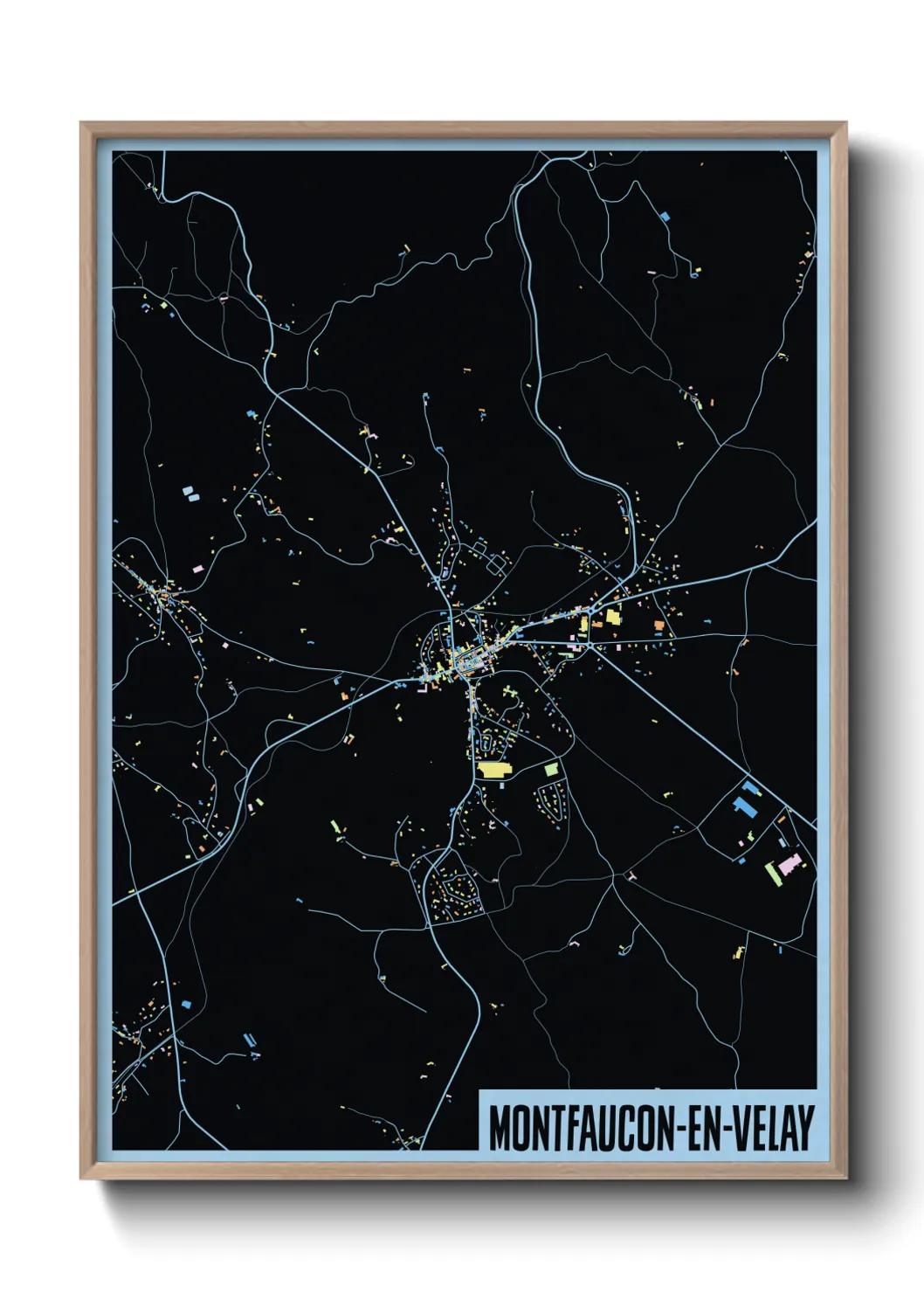 Une affiche de carte sur Montfaucon-en-Velay