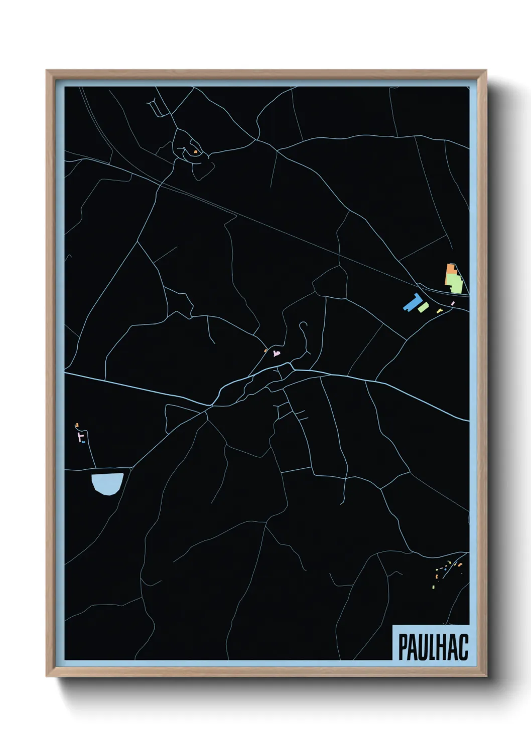 Une affiche de carte sur Paulhac