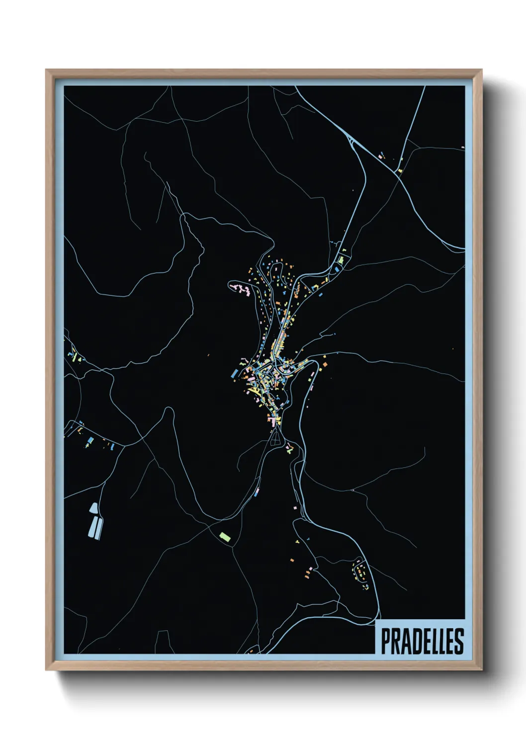 Une affiche de carte sur Pradelles