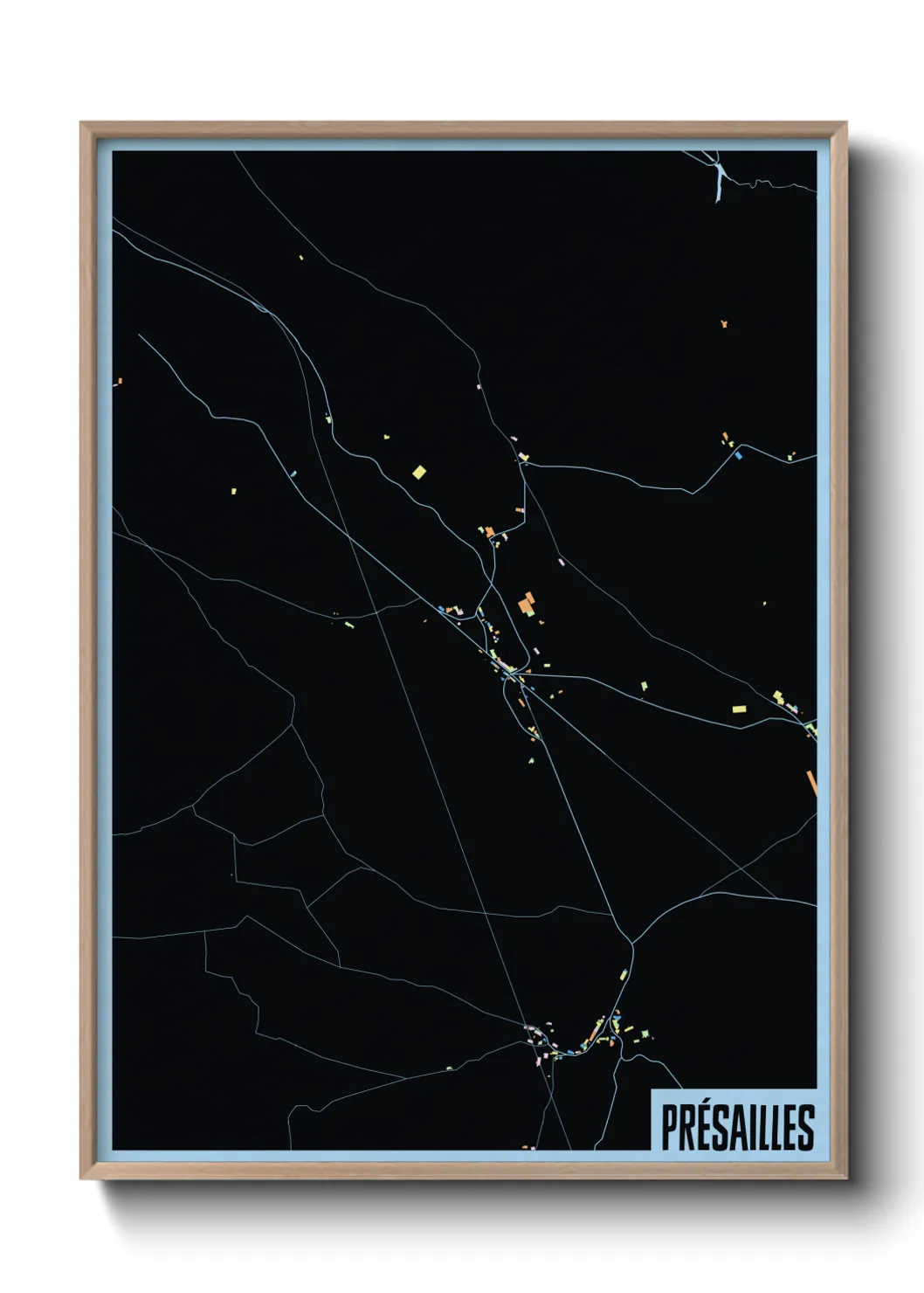 Une affiche de carte sur Présailles