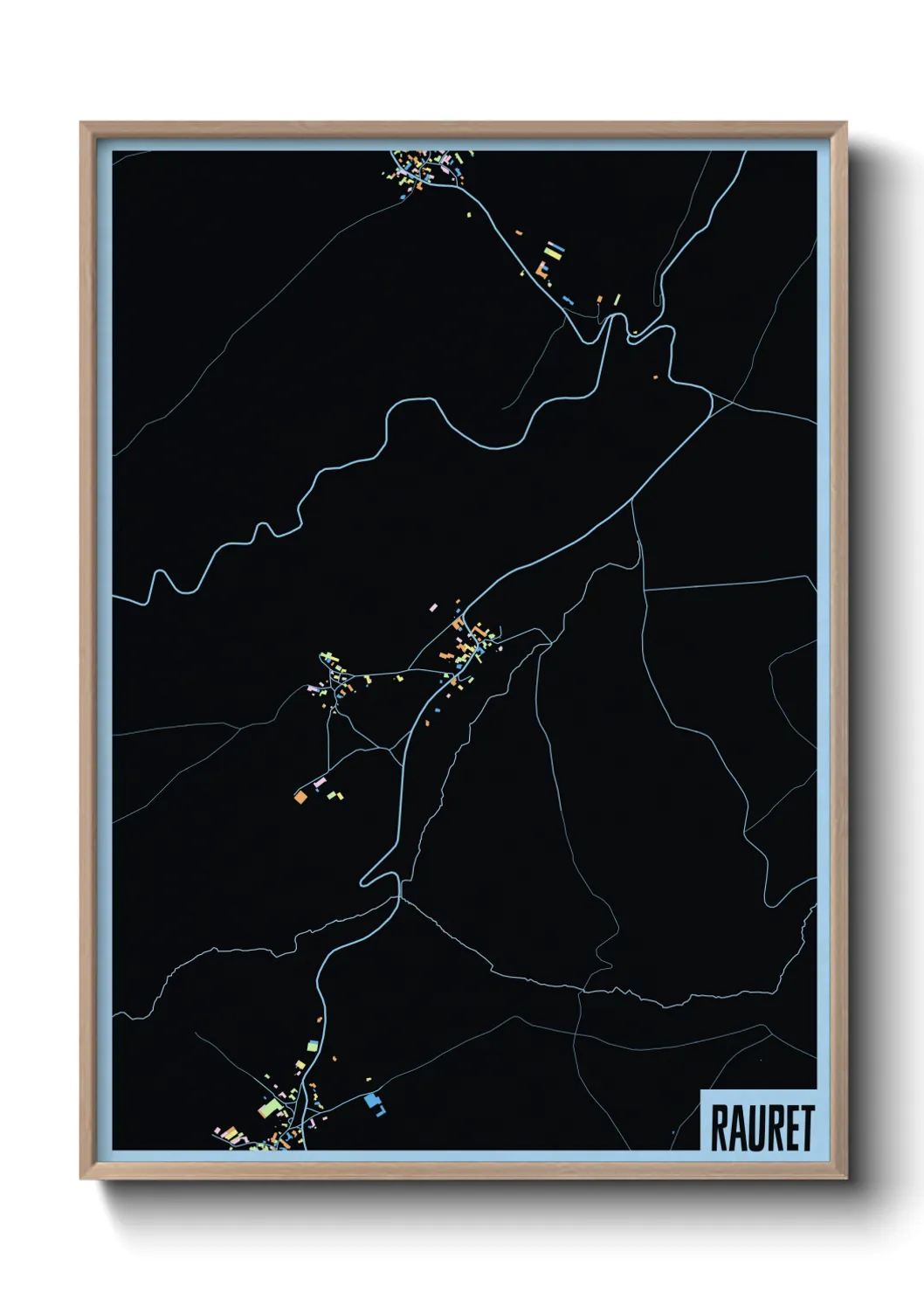 Une affiche de carte sur Rauret