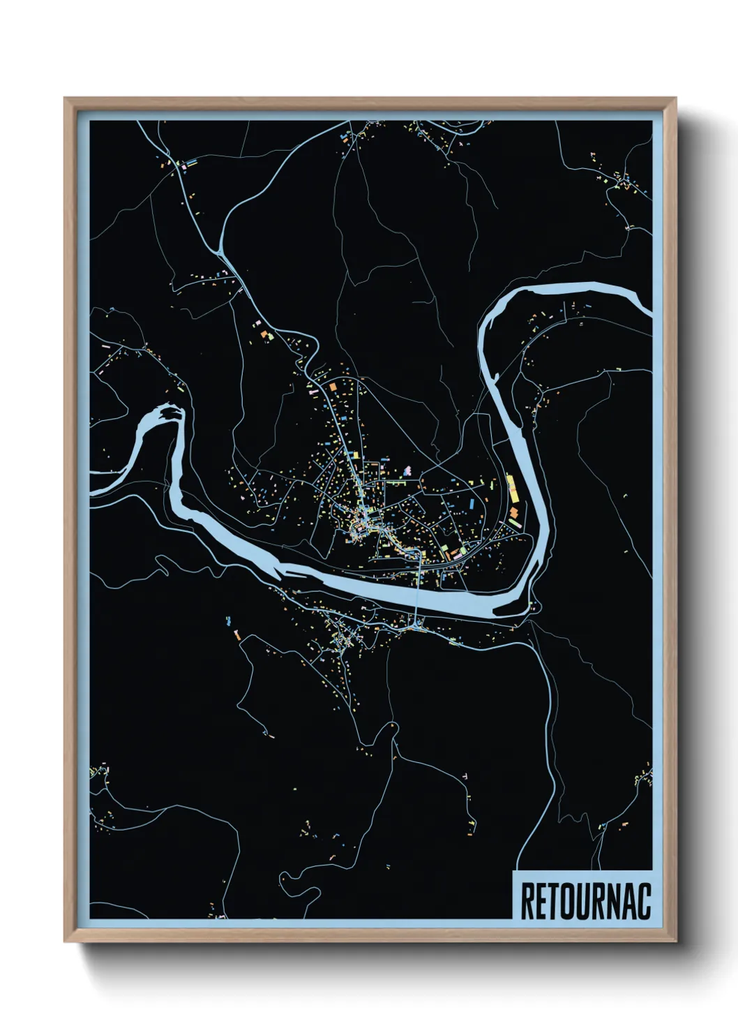 Une affiche de carte sur Retournac
