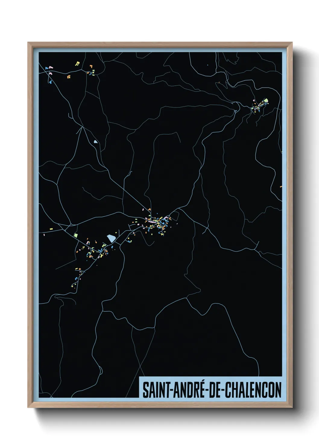 Une affiche de carte sur Saint-André-de-Chalencon