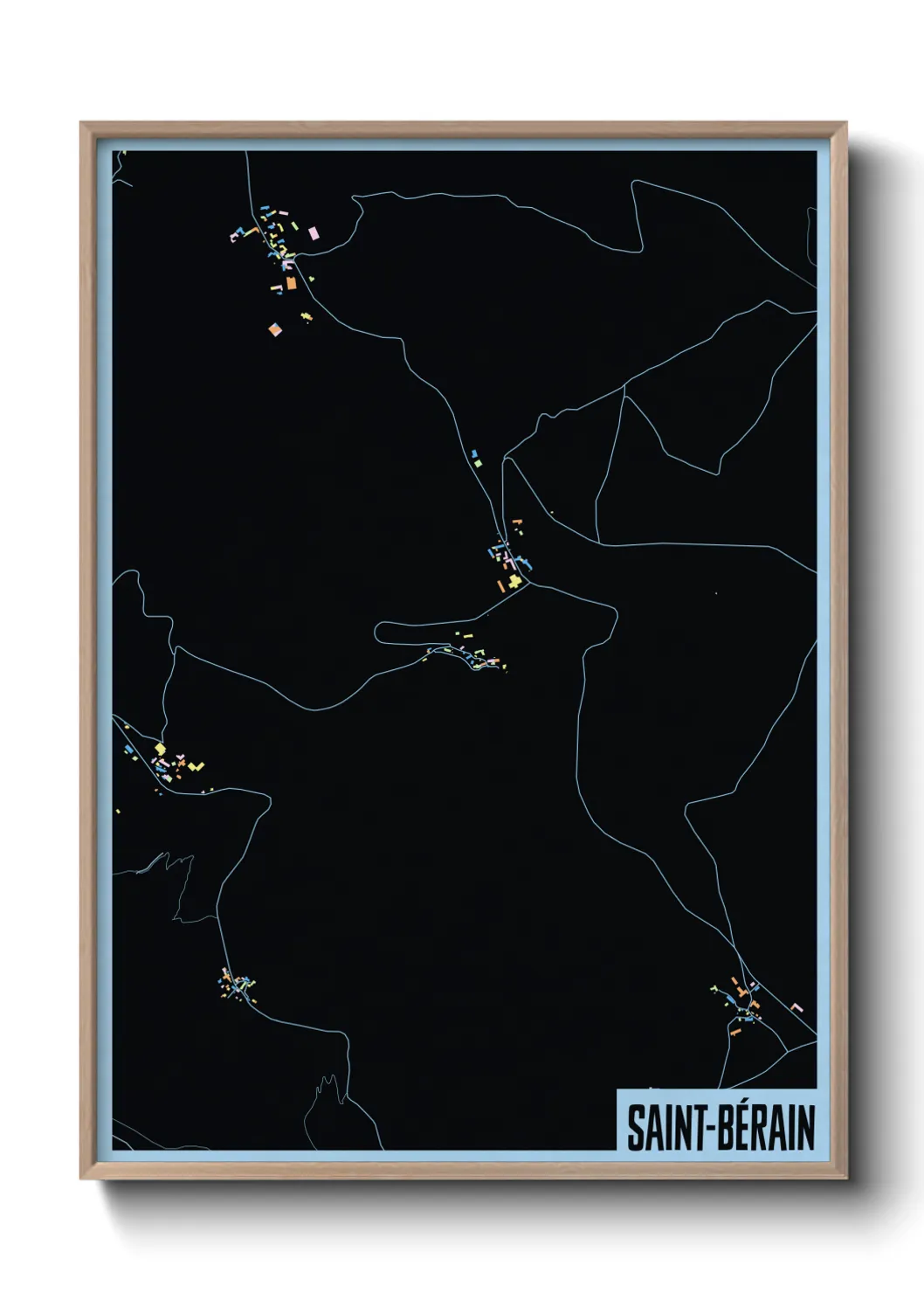 Une affiche de carte sur Saint-Bérain