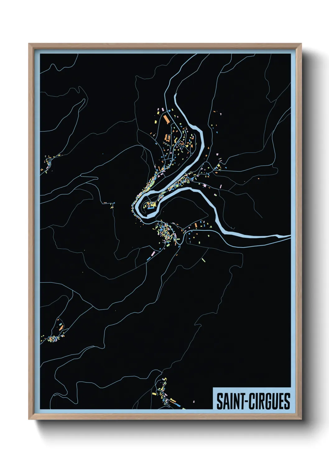 Une affiche de carte sur Saint-Cirgues