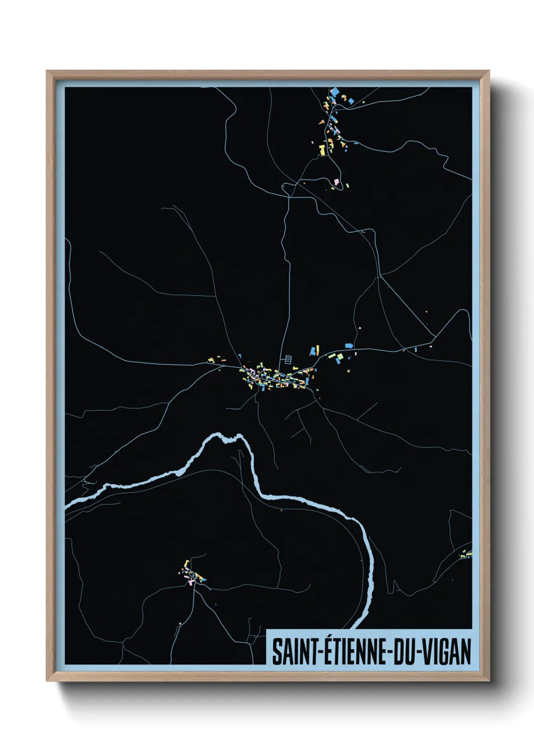 Une affiche de carte sur Saint-Étienne-du-Vigan