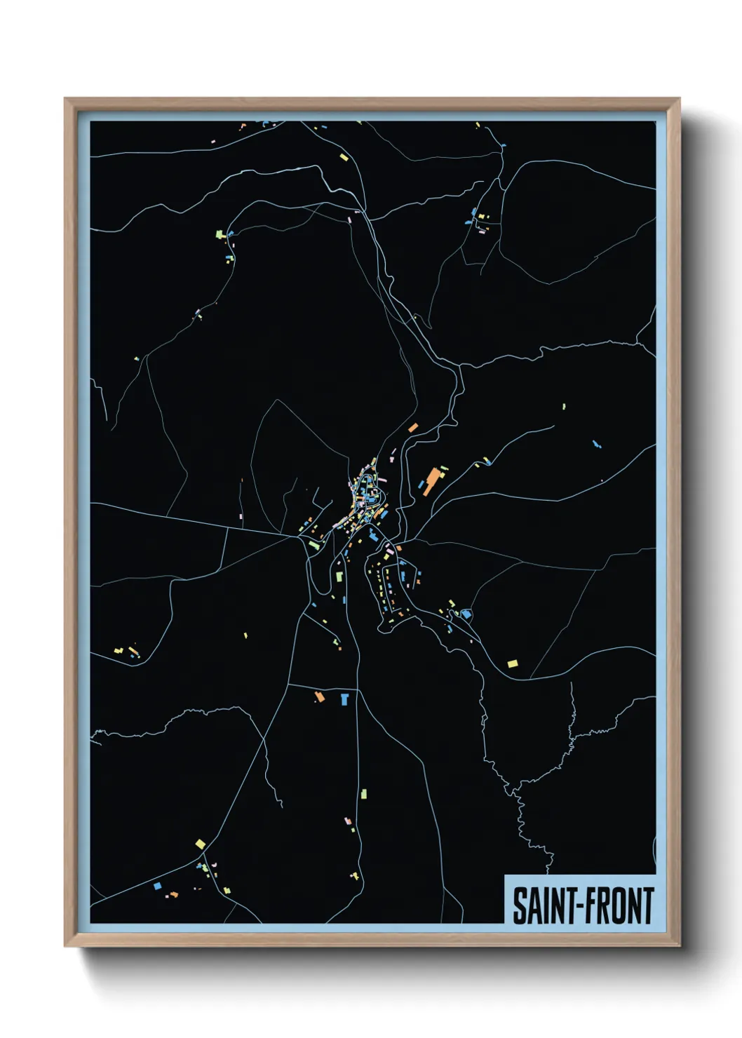 Une affiche de carte sur Saint-Front