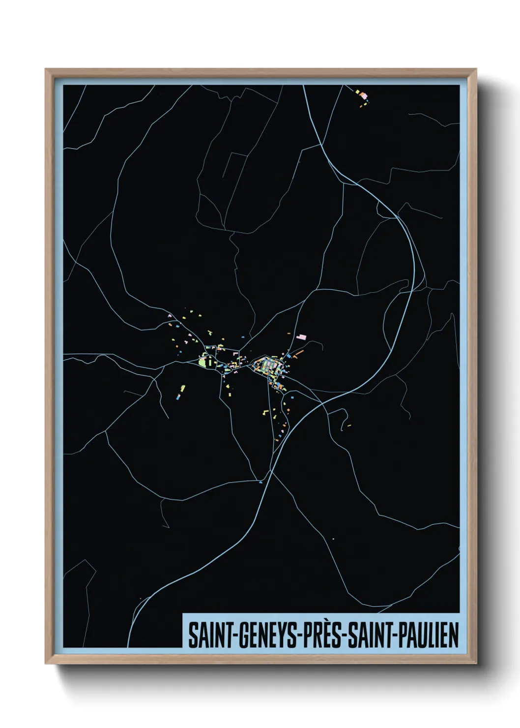 Une affiche de carte sur Saint-Geneys-près-Saint-Paulien