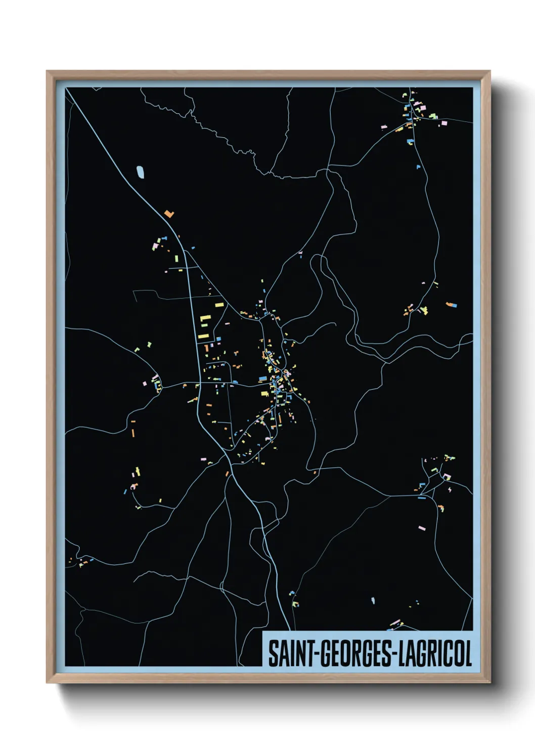 Une affiche de carte sur Saint-Georges-Lagricol