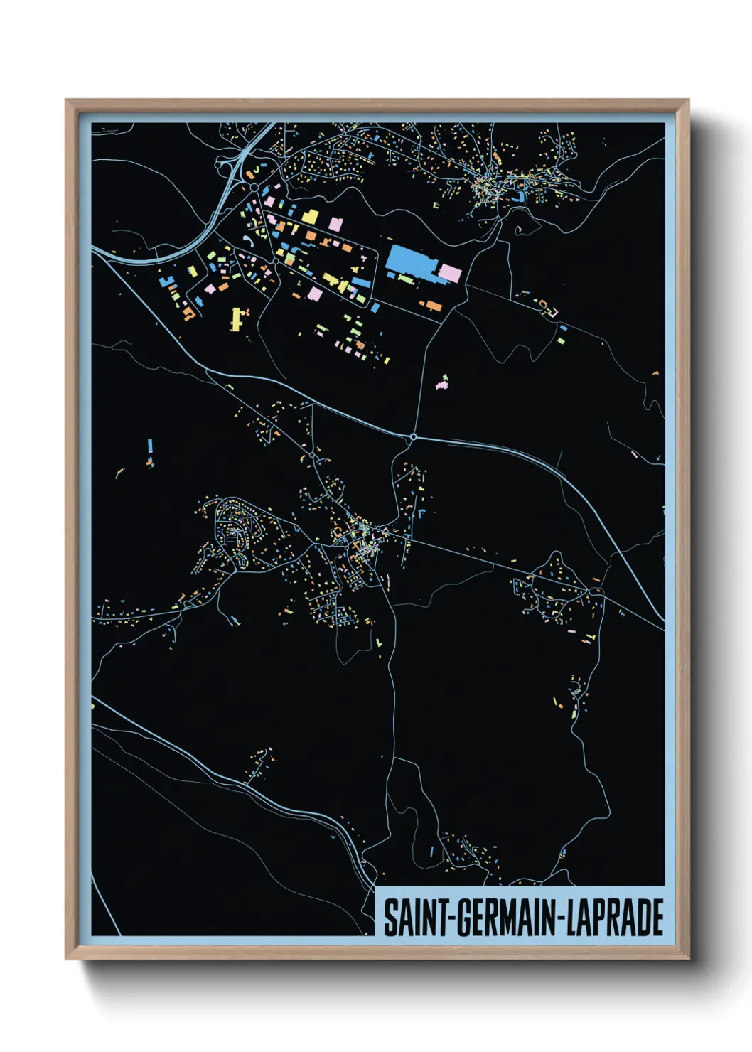 Une affiche de carte sur Saint-Germain-Laprade