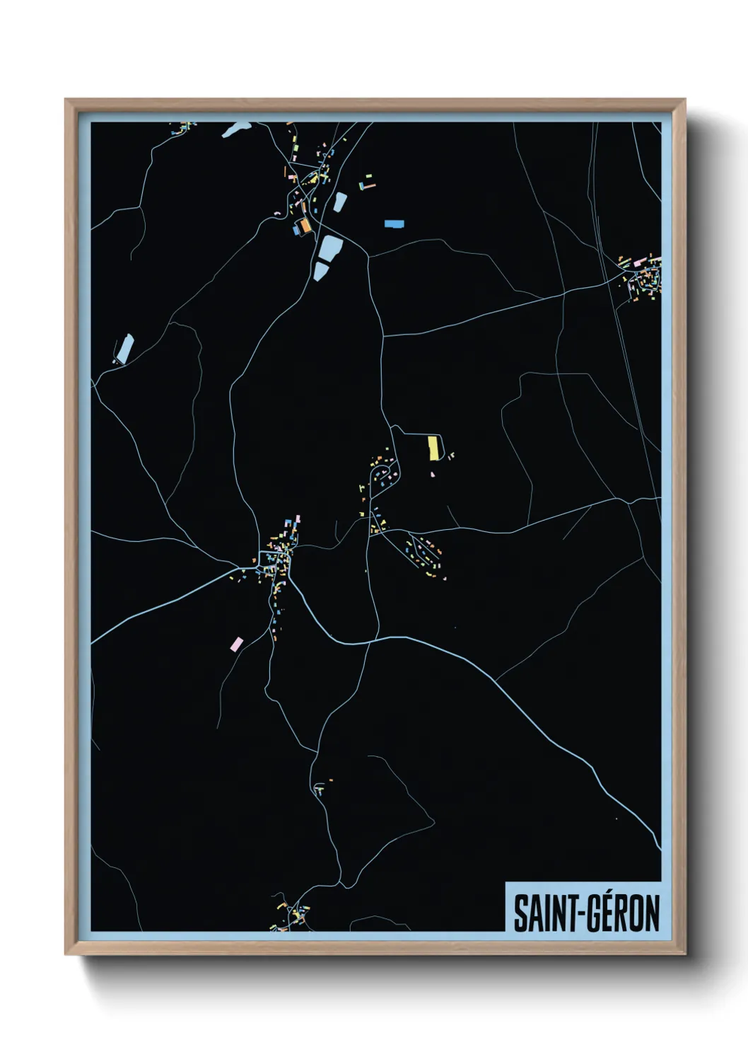 Une affiche de carte sur Saint-Géron