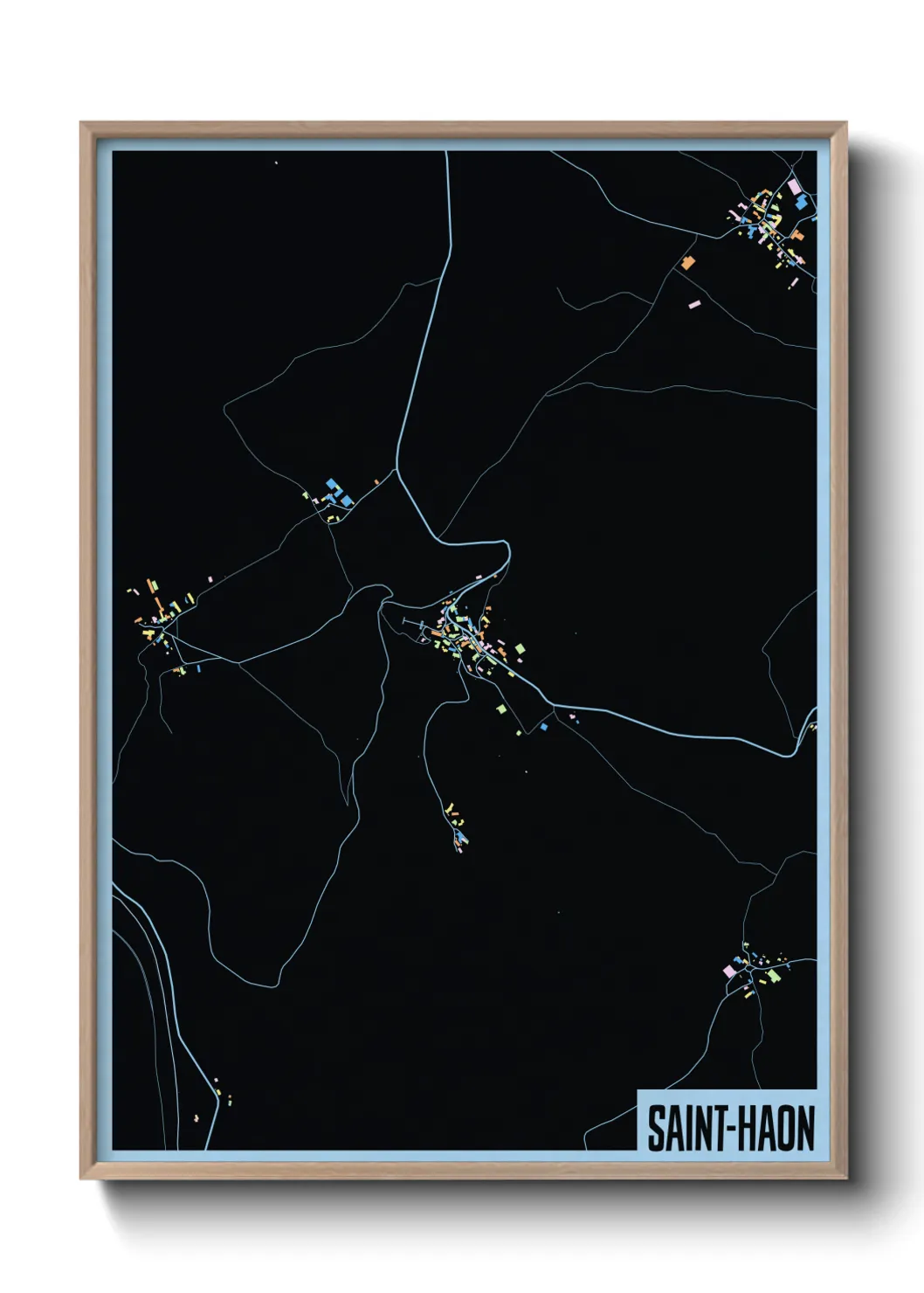 Une affiche de carte sur Saint-Haon