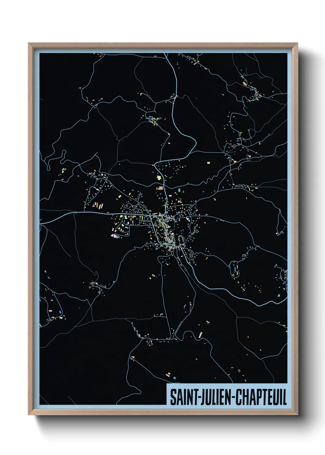 Une affiche de carte sur Saint-Julien-Chapteuil