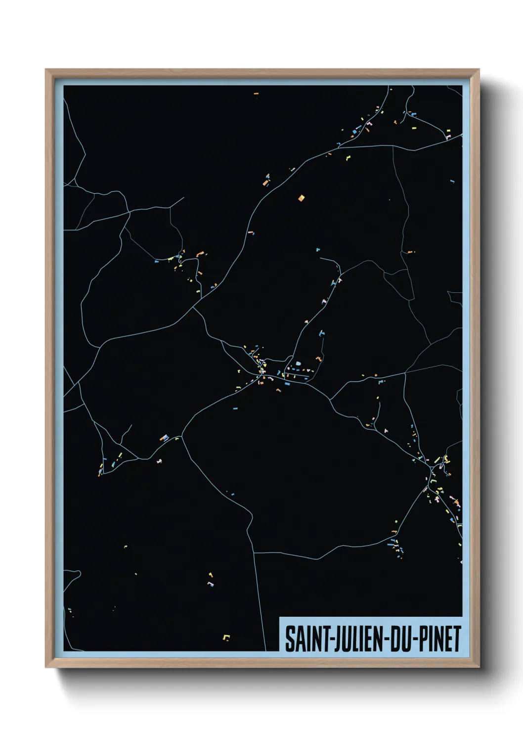 Une affiche de carte sur Saint-Julien-du-Pinet