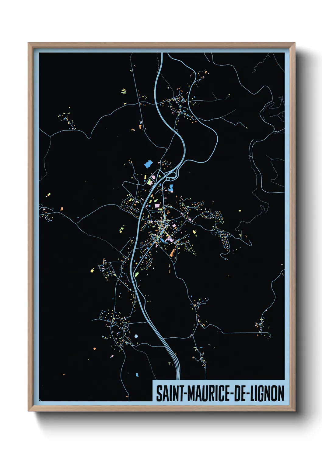 Une affiche de carte sur Saint-Maurice-de-Lignon