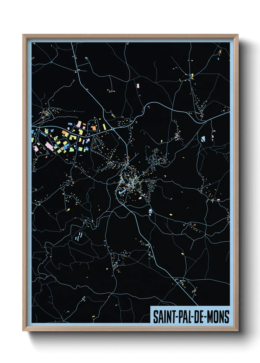 Une affiche de carte sur Saint-Pal-de-Mons