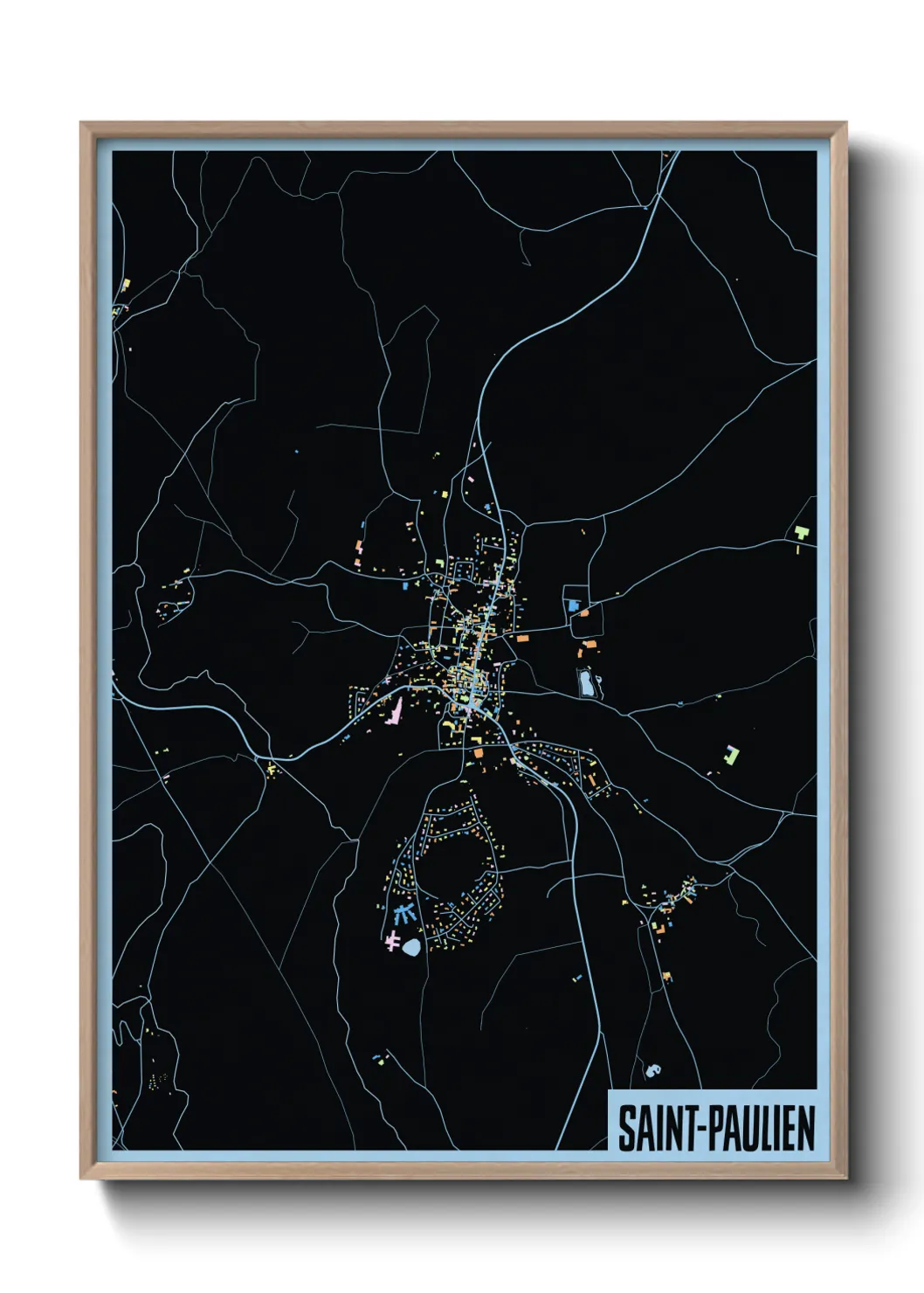 Une affiche de carte sur Saint-Paulien