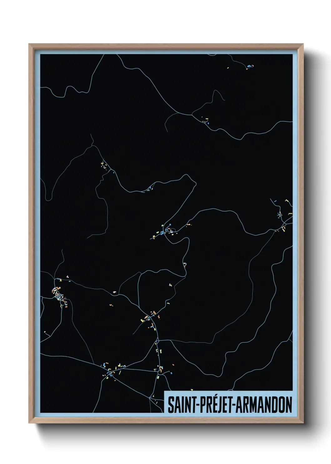 Une affiche de carte sur Saint-Préjet-Armandon