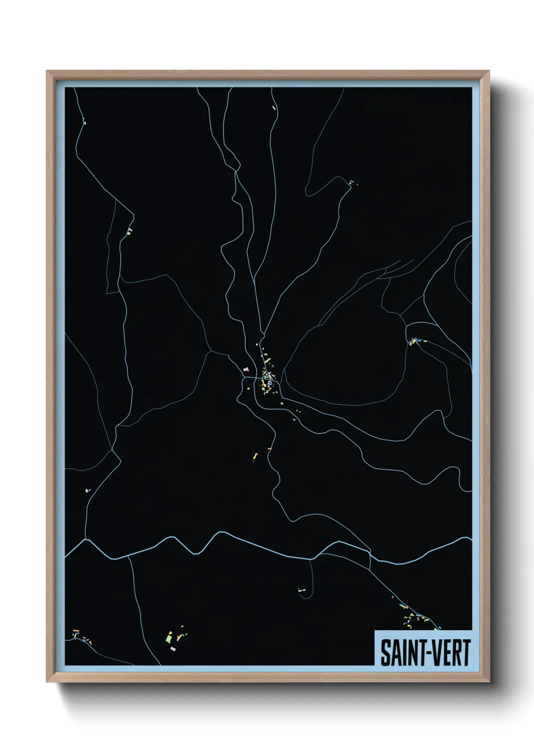 Une affiche de carte sur Saint-Vert