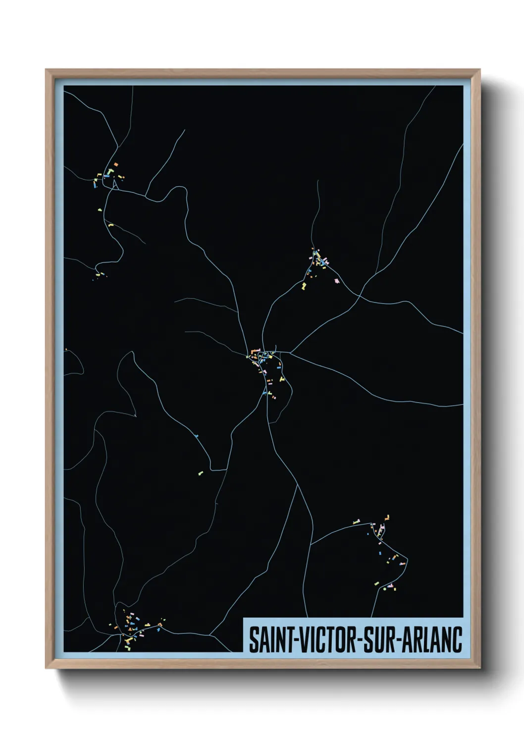 Une affiche de carte sur Saint-Victor-sur-Arlanc