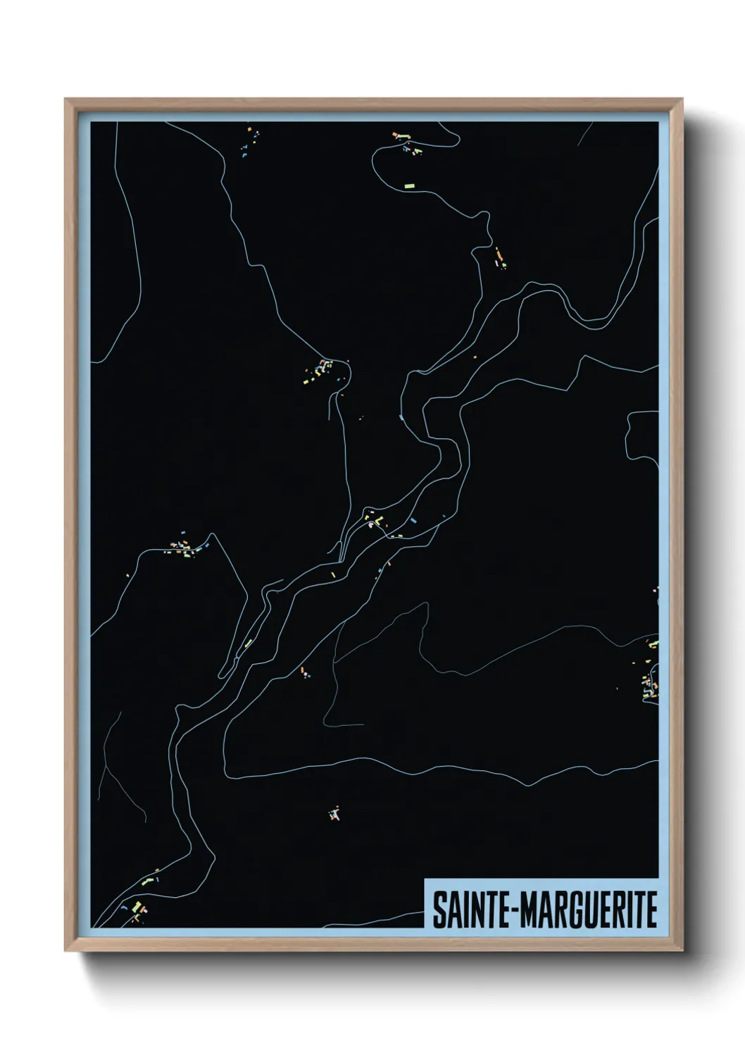 Une affiche de carte sur Sainte-Marguerite