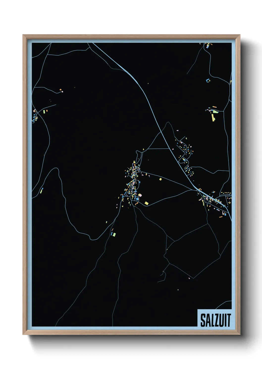 Une affiche de carte sur Salzuit