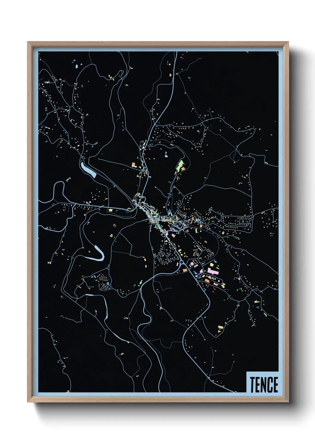 Une affiche de carte sur Tence