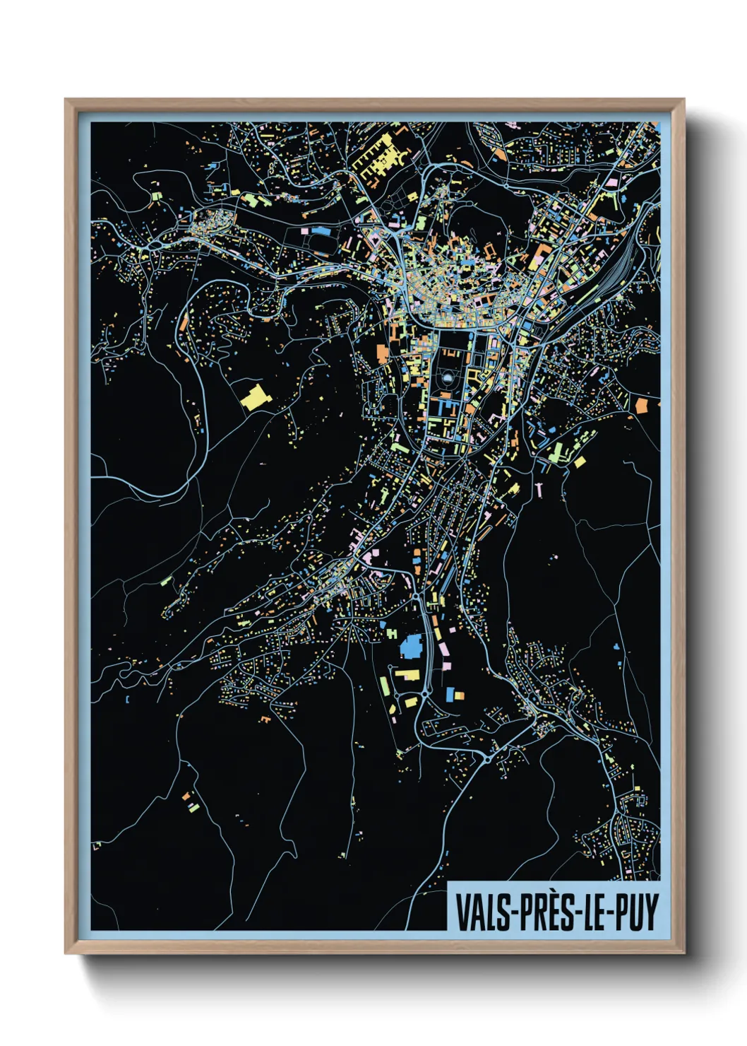 Une affiche de carte sur Vals-près-le-Puy