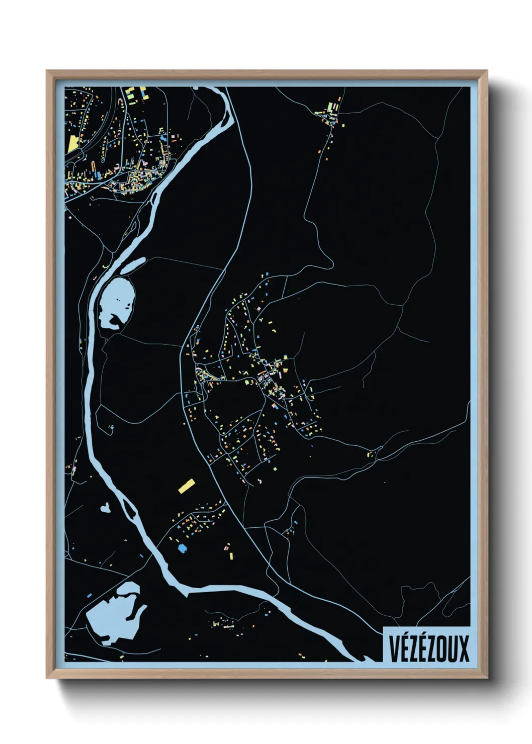 Une affiche de carte sur Vézézoux