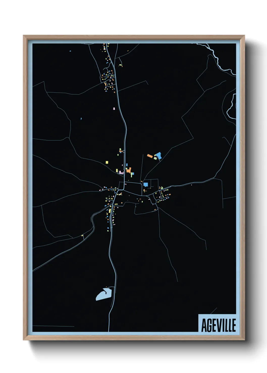 Une affiche de carte sur Ageville